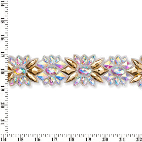 Floral Resin Rhinestone Iron On Trim SV580175 4