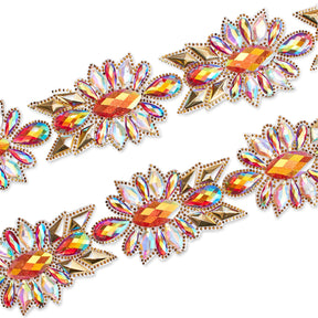 Marquise Resin Rhinestone Iron On Trim SV580176 1