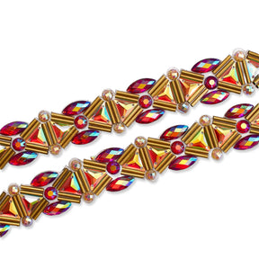 Trilateral Resin Rhinestone Iron On Trim SV580182 Bronze 1