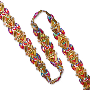 Trilateral Resin Rhinestone Iron On Trim SV580182 Bronze 3