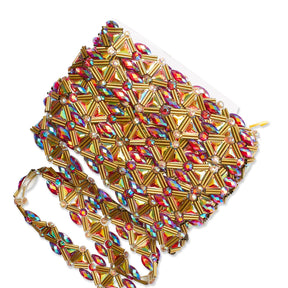 Trilateral Resin Rhinestone Iron On Trim SV580182 Bronze 2