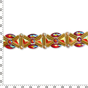 Trilateral Resin Rhinestone Iron On Trim SV580182 Bronze 4