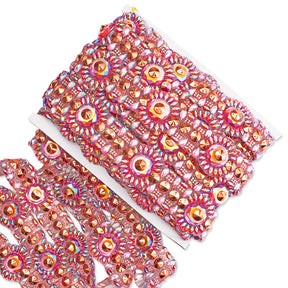 Circular Resin Rhinestone Iron On Trim SV580185 2