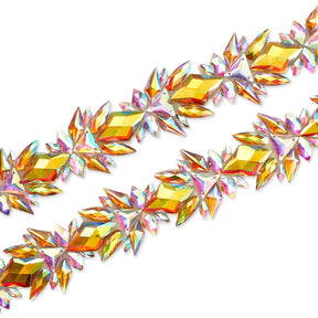 Icy Resin Rhinestone Iron On Trim SV580189 Gold 1