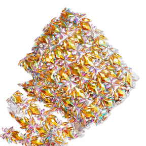 Icy Resin Rhinestone Iron On Trim SV580189 Gold 2