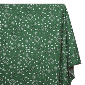 Paisley Print Bandana Broadcloth Fabric SV580196 Hunter Green 1