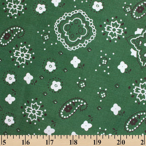 Paisley Print Bandana Broadcloth Fabric SV580196 Hunter Green 3
