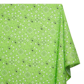 Paisley Print Bandana Broadcloth Fabric SV580197 Lime Green 1