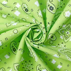 Paisley Print Bandana Broadcloth Fabric SV580197 Lime Green 2