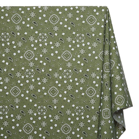 Paisley Print Bandana Broadcloth Fabric SV580198 Olive Green 1