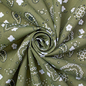 Paisley Print Bandana Broadcloth Fabric SV580198 Olive Green 2