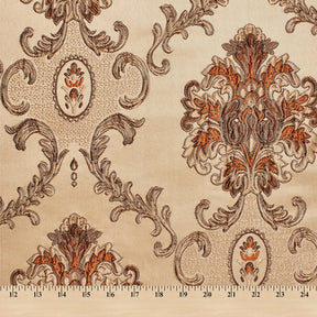 Chateau Damask Upholstery Jacquard Fabric SV580284 Bronze / Rust 4