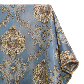 Chateau Damask Upholstery Jacquard Fabric SV580285 Blue / Gold 1