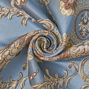 Chateau Damask Upholstery Jacquard Fabric SV580285 Blue / Gold 2