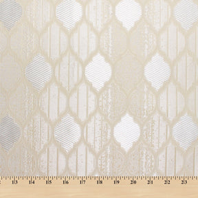 Trellis Extra Wide Brocade Upholstery Jacquard Fabric SV580287 Beige / Off White 6