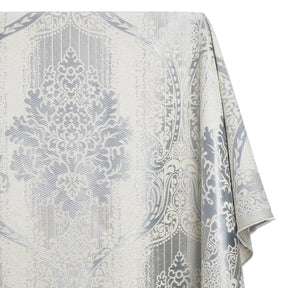 Venetian Damask Extra Wide Brocade Upholstery Jacquard Fabric SV580288 Off White / Blue 1