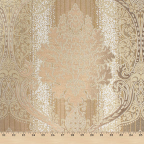 Venetian Damask Extra Wide Brocade Upholstery Jacquard Fabric SV580289 Bronze / Off White 6