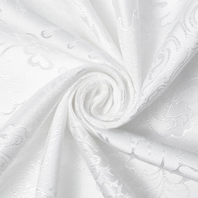 Venetian Damask Extra Wide Brocade Upholstery Jacquard Fabric SV580291 White / White 4