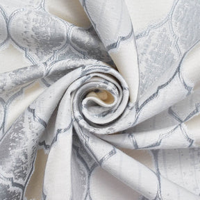 Trellis Extra Wide Brocade Upholstery Jacquard Fabric SV580292 Off White / Blue 4