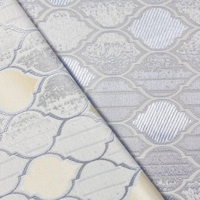 Trellis Extra Wide Brocade Upholstery Jacquard Fabric SV580292 Off White / Blue 5