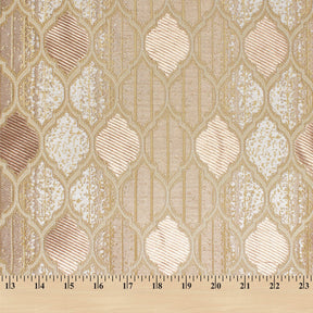 Trellis Extra Wide Brocade Upholstery Jacquard Fabric SV580293 Bronze / Off White 6