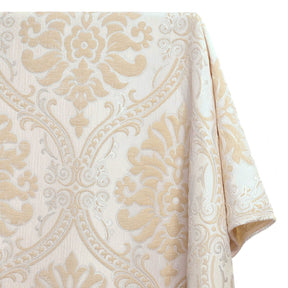 Floral Damask Chenille Upholstery Brocade Jacquard Fabric SV580306 Ivory / Beige 1