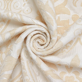 Floral Damask Chenille Upholstery Brocade Jacquard Fabric SV580306 Ivory / Beige 2
