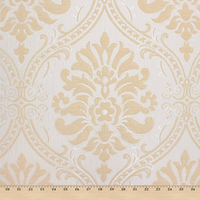 Floral Damask Chenille Upholstery Brocade Jacquard Fabric SV580306 Ivory / Beige 4