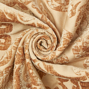 Julius Damask Chenille Upholstery Brocade Jacquard Fabric SV580313 Light Yellow / Brown 2