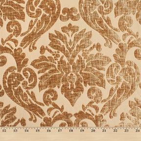 Julius Damask Chenille Upholstery Brocade Jacquard Fabric SV580313 Light Yellow / Brown 4