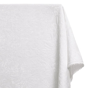 Julius Damask Chenille Upholstery Brocade Jacquard Fabric SV580315 White / White 1