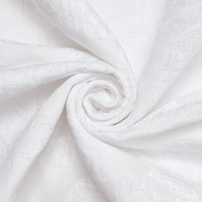 Julius Damask Chenille Upholstery Brocade Jacquard Fabric SV580315 White / White 2