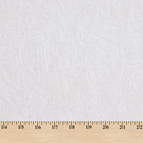 Julius Damask Chenille Upholstery Brocade Jacquard Fabric SV580315 White / White 4