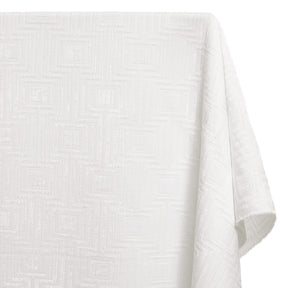Geometric Chenille Upholstery Brocade Jacquard Fabric SV580318 White / White 1