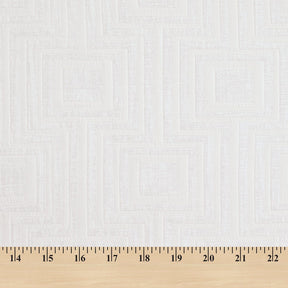 Geometric Chenille Upholstery Brocade Jacquard Fabric SV580318 White / White 4