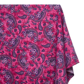 Paisley Printed Cotton Flannel Fabric SV580345 Fuchsia 1