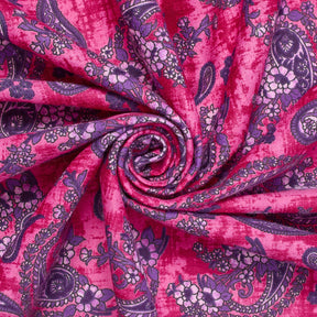 Paisley Printed Cotton Flannel Fabric SV580345 Fuchsia 2