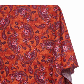 Paisley Printed Cotton Flannel Fabric SV580346 Rust 1