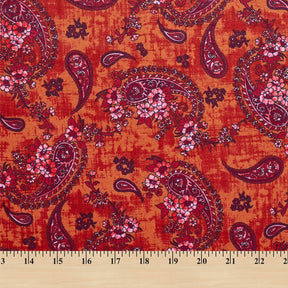 Paisley Printed Cotton Flannel Fabric SV580346 Rust 3