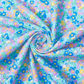 Floral Meadow Printed Cotton Flannel Fabric SV580348 Blue 2