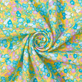 Floral Meadow Printed Cotton Flannel Fabric SV580350 Yellow 2