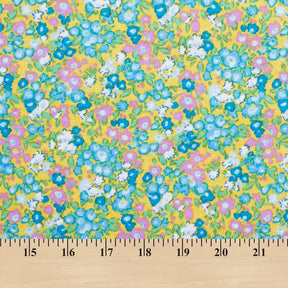 Floral Meadow Printed Cotton Flannel Fabric SV580350 Yellow 3