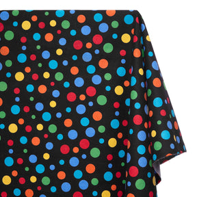 Multi Dot Printed Cotton Flannel Fabric SV580354 Black 1