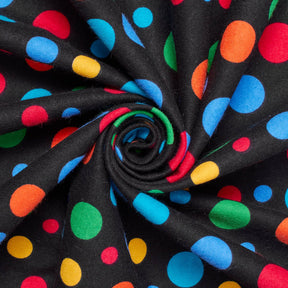 Multi Dot Printed Cotton Flannel Fabric SV580354 Black 2