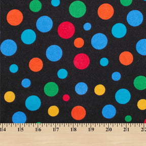 Multi Dot Printed Cotton Flannel Fabric SV580354 Black 3
