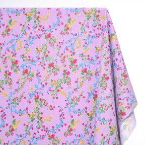 Floral Vine Printed Cotton Flannel Fabric SV580356 Lilac 1
