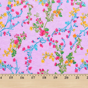 Floral Vine Printed Cotton Flannel Fabric SV580356 Lilac 3