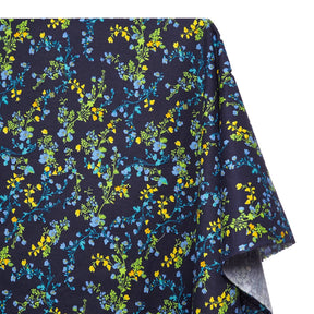 Floral Vine Printed Cotton Flannel Fabric SV580357 Navy Blue 1