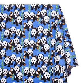 Panda Printed Cotton Flannel Fabric SV580359 Blue 1