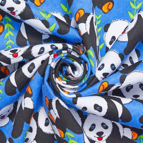 Panda Printed Cotton Flannel Fabric SV580359 Blue 2